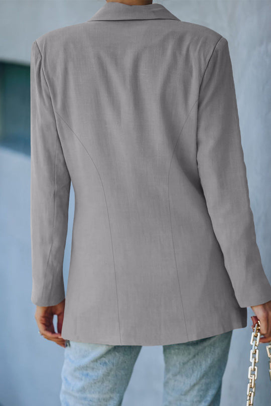 EB | Doppelreihiger Blazer mit gepolsterten Schultern und Taschen