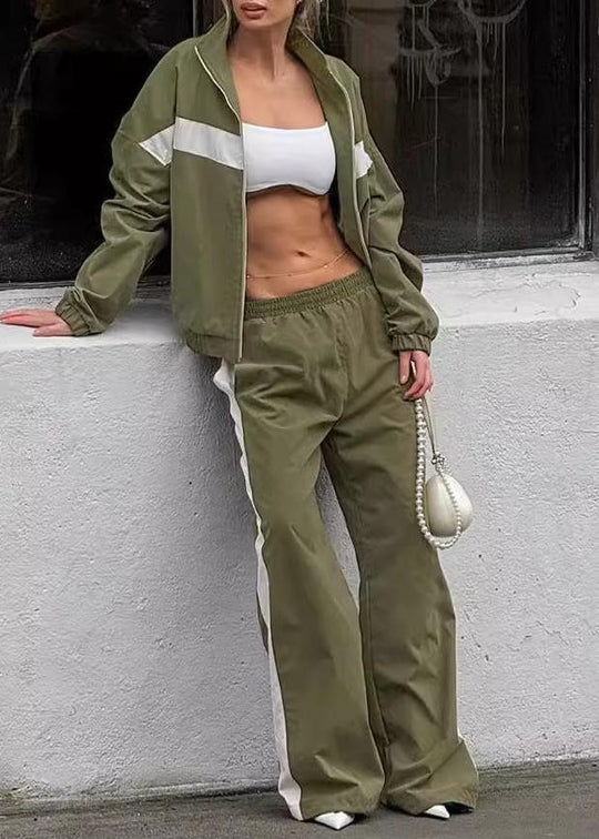 EB | Edge - Kontrast Reißverschlussjacke und weit geschnittene Hose Set