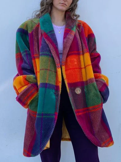 EB | Buntes Oversized Karojacke für Frauen