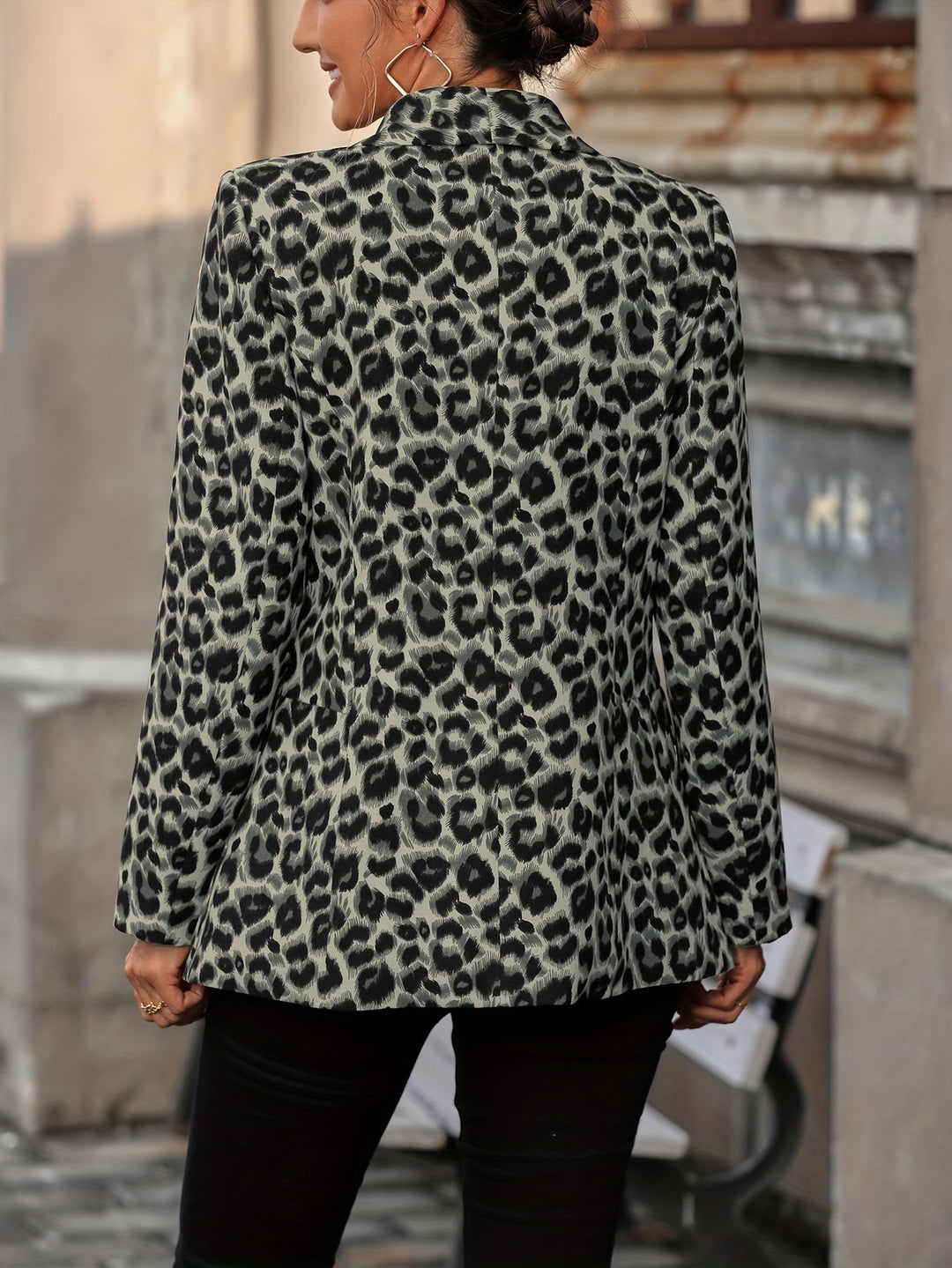 EB | Eleganter Business Langblazer mit Leopardenmuster für alle Jahreszeiten