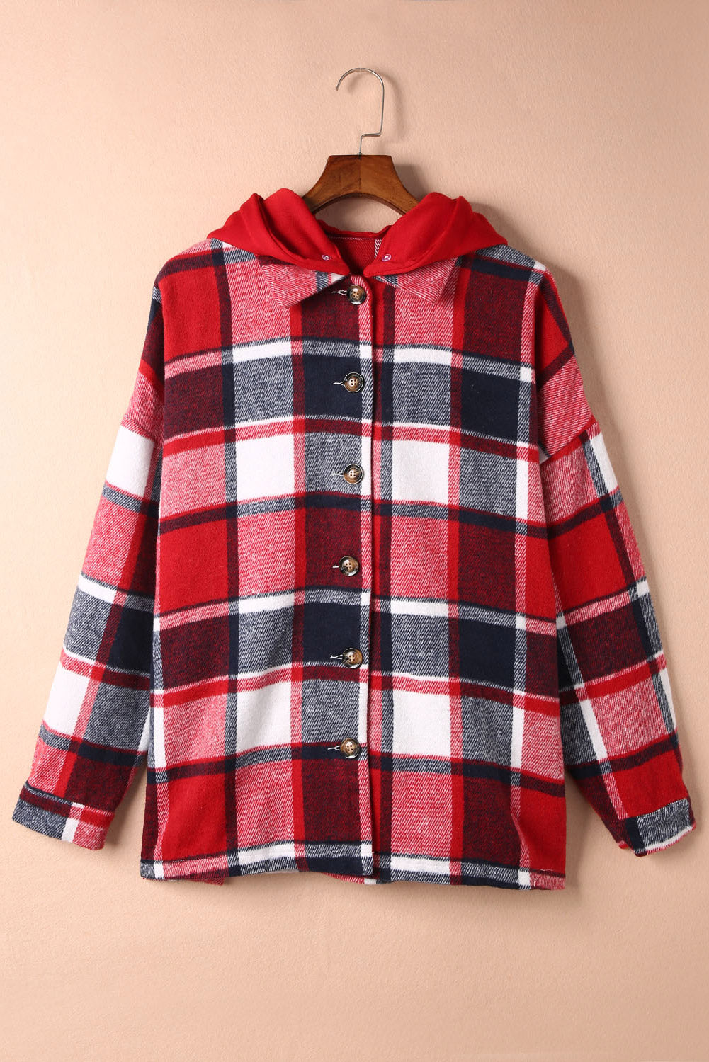 EB | Gitter Oversized Jacke mit Kapuze Lässiger Komfort Warm und Trendy