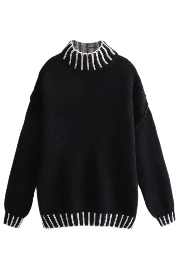 EB | Gemütlicher Rollkragenpullover mit Farbblockmuster