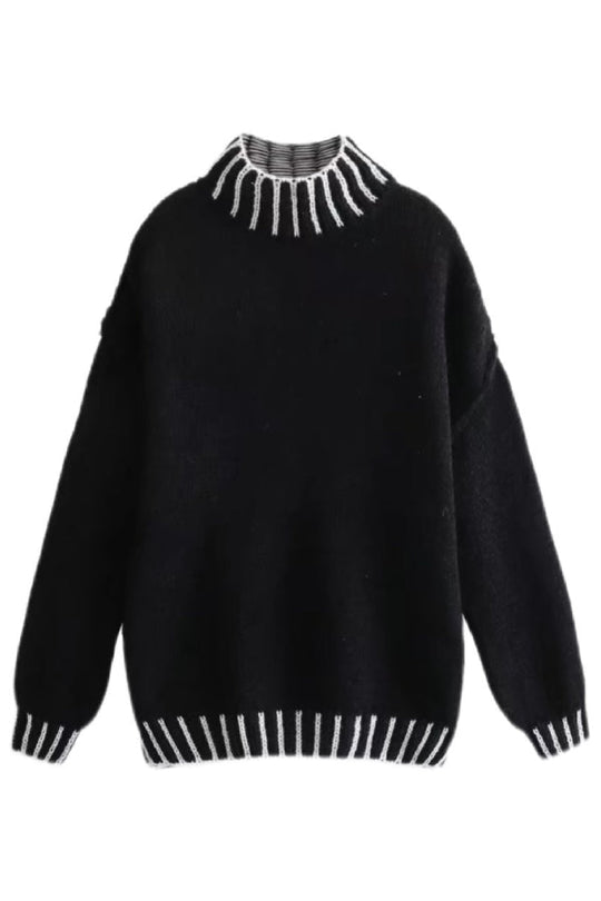 EB | Gemütlicher Rollkragenpullover mit Farbblockmuster