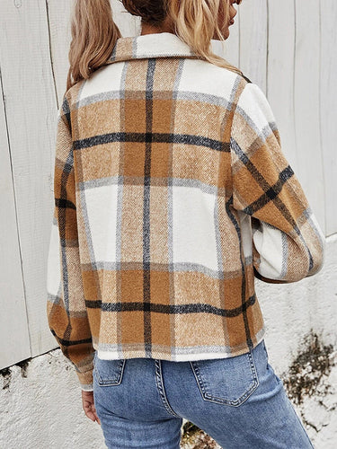 EB | Karierter Kragenjacke mit Brusttaschen