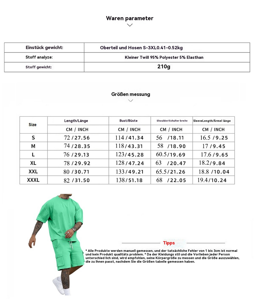 EB | T-Shirt Werkzeugshorts Sportanzug