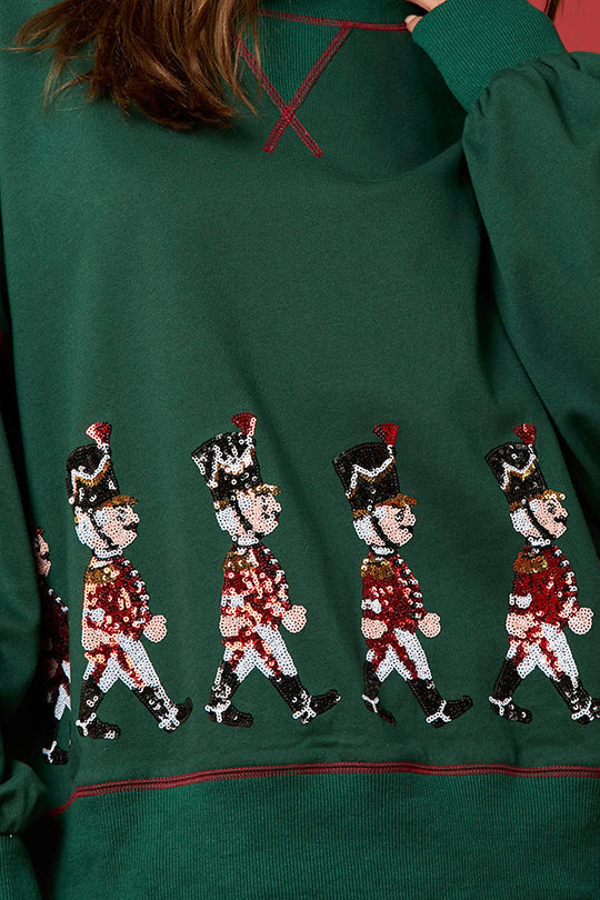 EB | Weihnachts Soldat Pailletten Langarm Freizeit Sweatshirt