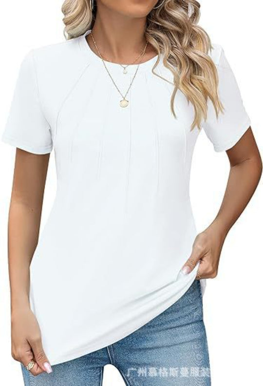 EB | Plissee-T-Shirt mit Rundhalsausschnitt