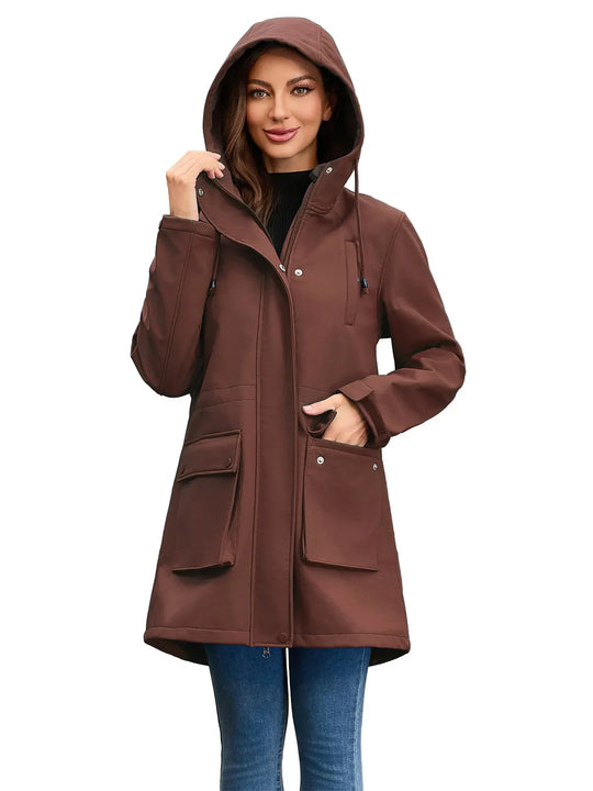 EB | Wasserdichte Softshell-Damenjacke mit Kapuze