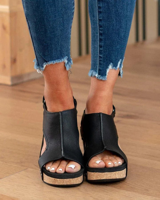 Schwarze PlateauSandalen EB
