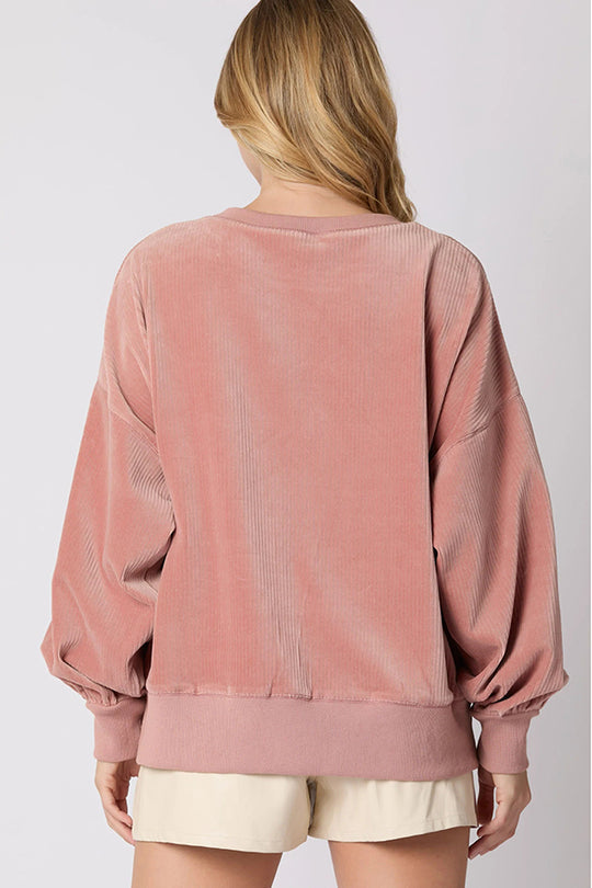 EB | Weihnachts-Pumpkin-Kuchen Pailletten Rundhals Lockeres Sweatshirt