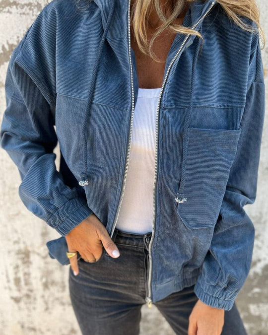 EB | leichte Cord-Jacke mit Kapuze für Damen