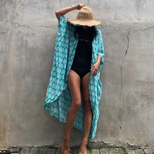 EB | Glamouröse Sonnenschutz Resort Strandkleid Cover Up