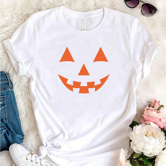 Heidi-Mode | Frauen Halloween Kürbis Schädel Serie T-Shirt