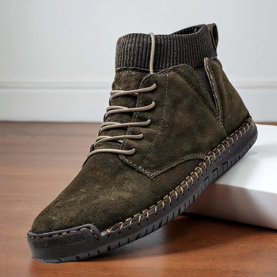 Retro-Wildlederschuhe mit Ripp- und Stichmuster EB EB