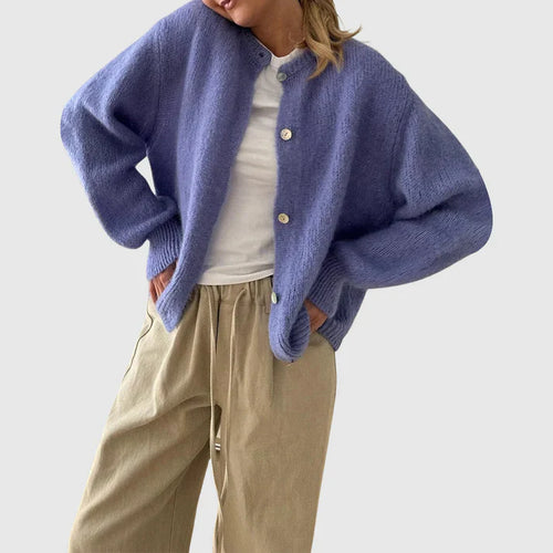 EB | Damen Cardigan mit Rundhalsausschnitt und Knopfverschluss