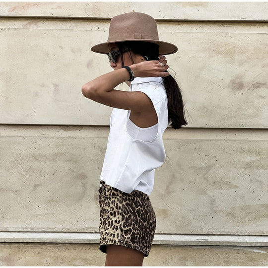 EB - Denim Leopard Shorts