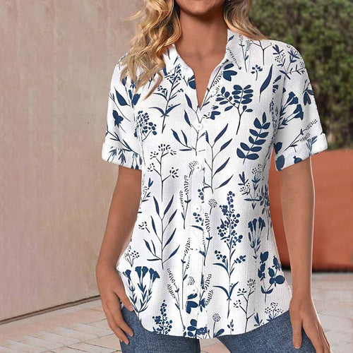 EB | Freizeitbluse mit Blätterdruck