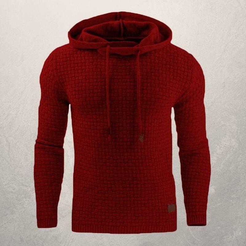 EB | Slim Fit Kapuzenpullover Korbmuster Strick Kapuzenpullover