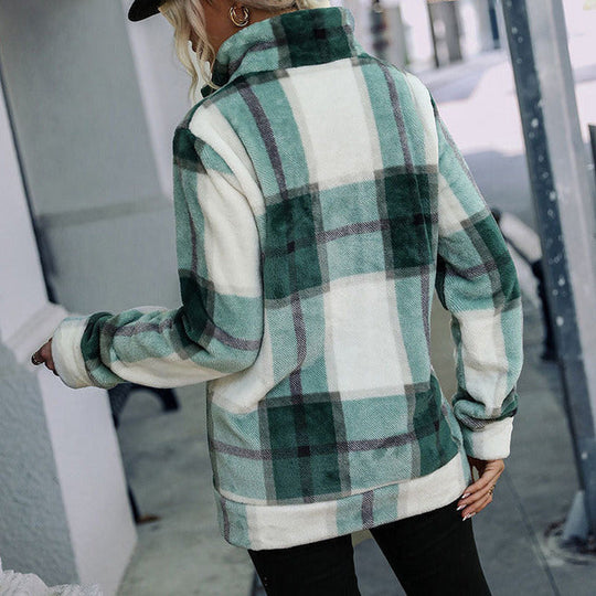 EB | Karierter Fleecejacke Polyester Warm, Komfortabel