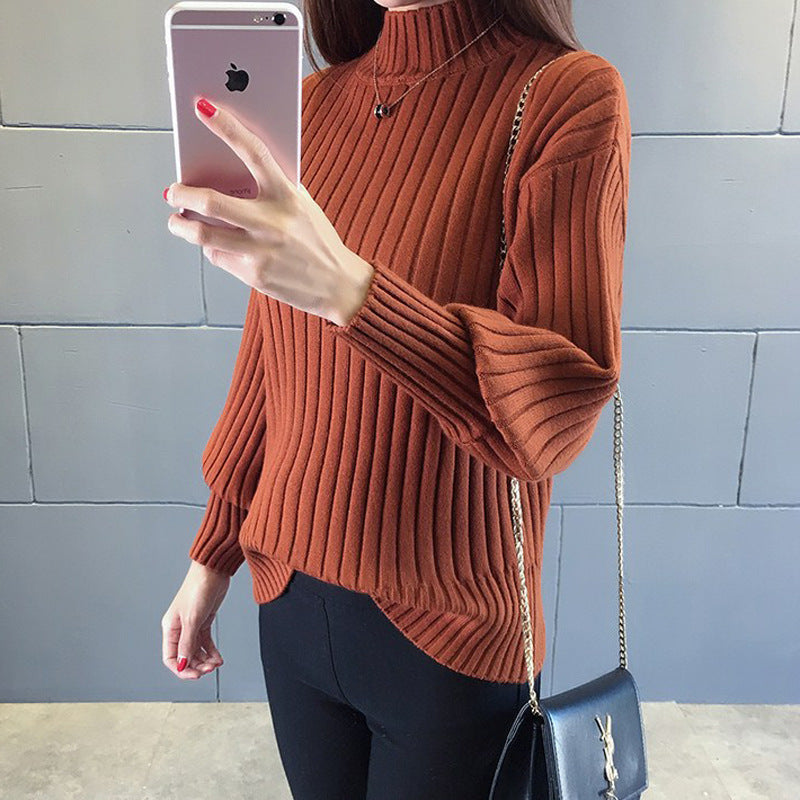 Damen Grobstrickpullover mit hochstehendem Kragen und strukturiertem Design EB