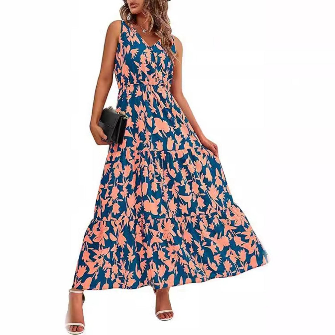 EB | Kleid mit V-Ausschnitt und elastischer Taille
