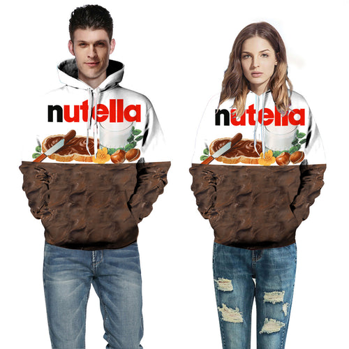 Unisex Kapuzenpullover mit kreativem Nutella-Design EB