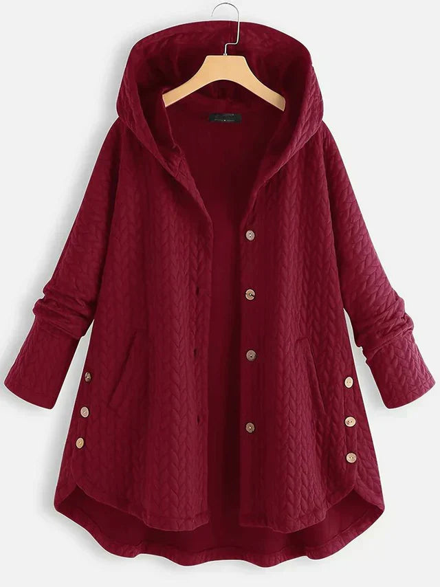 EB | Damen - Wintermantel – Eleganter Gefütterter Mantel mit Kapuze
