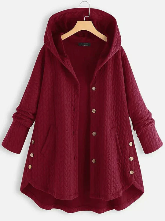EB | Damen - Wintermantel – Eleganter Gefütterter Mantel mit Kapuze