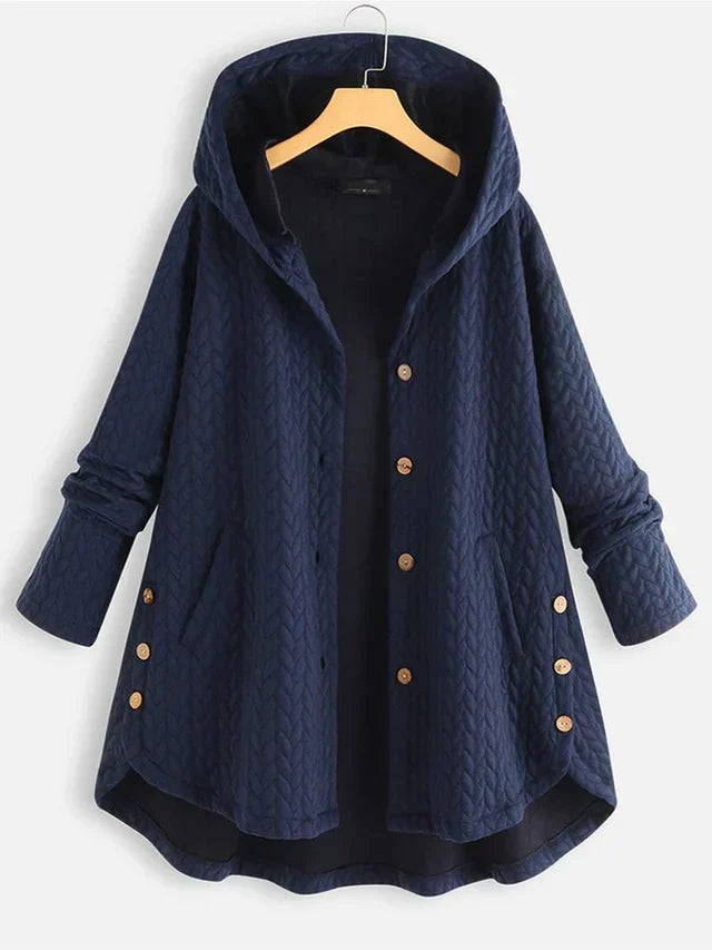 EB | Damen - Wintermantel – Eleganter Gefütterter Mantel mit Kapuze