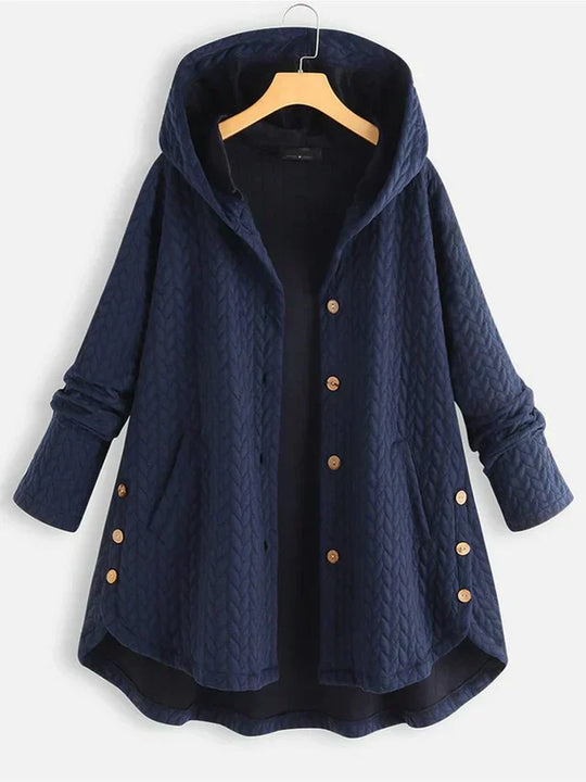 EB | Damen - Wintermantel – Eleganter Gefütterter Mantel mit Kapuze