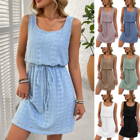 EB | Ärmelloses Kleid mit hohlem Kordelzug für Damen