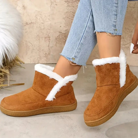EB | Damen Plüschfell Winter Stiefeletten