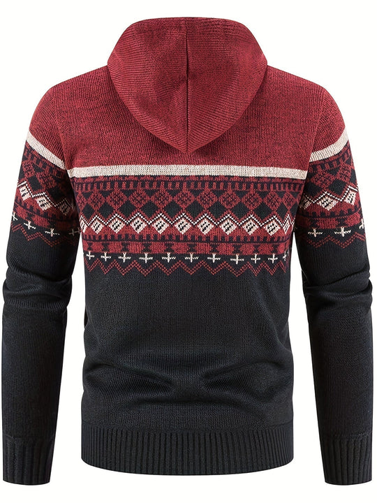 EB | Gemusterter Hoodie Baumwolle und Polyester Warm und Stilvoll