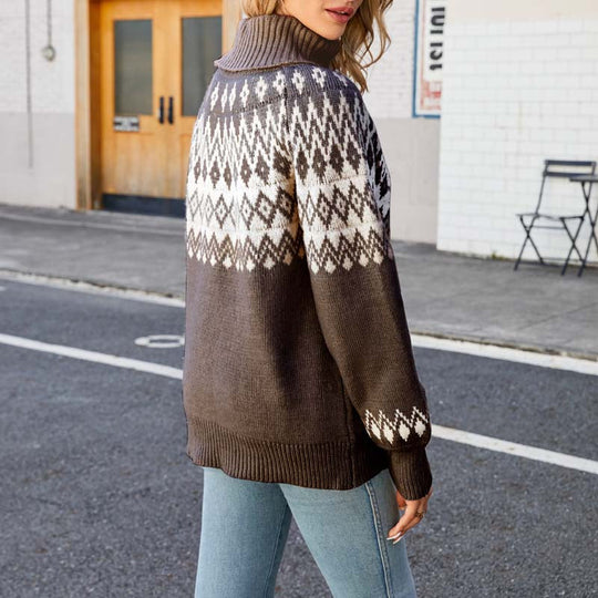 EB | Geometrischer Strickpullover Mit Eleganter Struktur