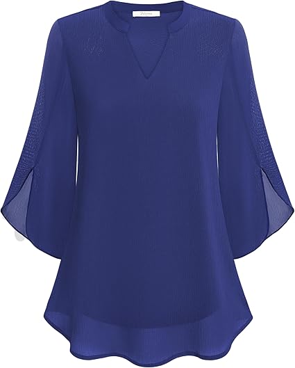 EB | Doppelter Schichten Chiffon-Bluse