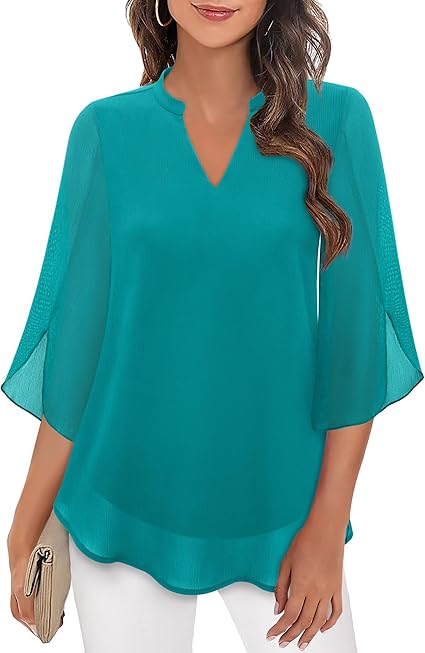 EB | Doppelter Schichten Chiffon-Bluse