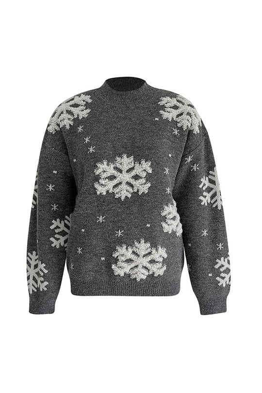 EB | Rollkragen Weihnachtsdruck Strickpullover