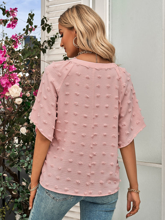 EB | Damen V-Ausschnitt einfarbig Haarball Top Damen