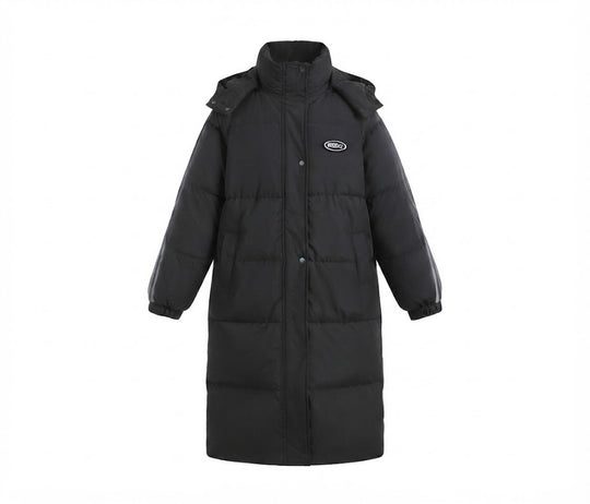 Damen nan langer gesteppter Thermoparka mit kontrastiven Ärmelstreifen und hohem Stehkragen EB