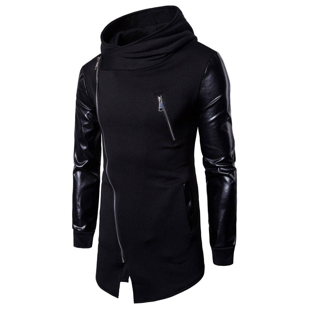Herren Modische Kapuzenjacke mit strukturierten Ärmeln und elegantem Reißverschluss EB