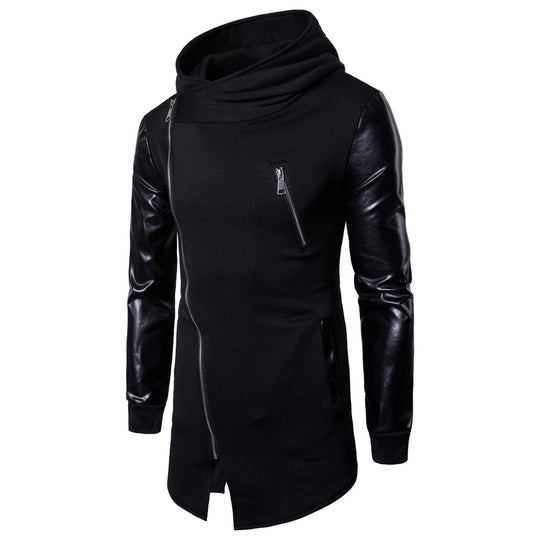 Herren Modische Kapuzenjacke mit strukturierten Ärmeln und elegantem Reißverschluss EB