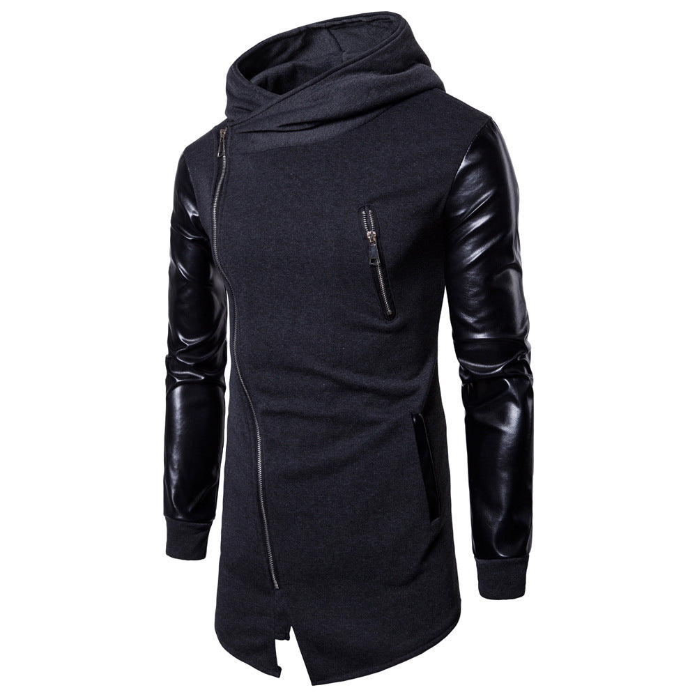 Herren Modische Kapuzenjacke mit strukturierten Ärmeln und elegantem Reißverschluss EB