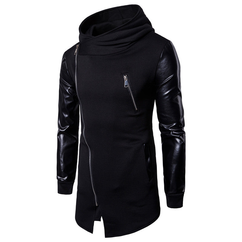 Herren Modische Kapuzenjacke mit strukturierten Ärmeln und elegantem Reißverschluss EB