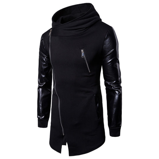 Herren Modische Kapuzenjacke mit strukturierten Ärmeln und elegantem Reißverschluss EB