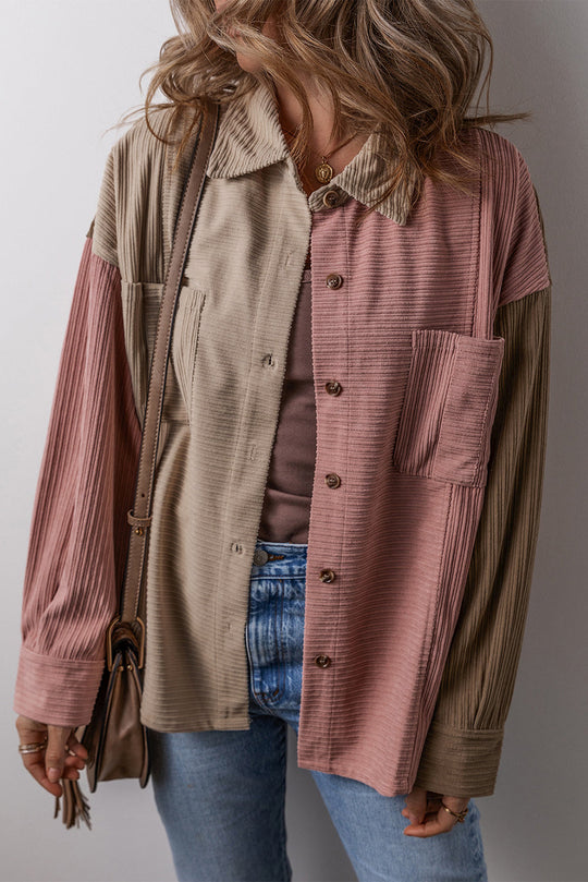 EB | Colorblock Shirtjacke Baumwollmischung Lässig und Trendy