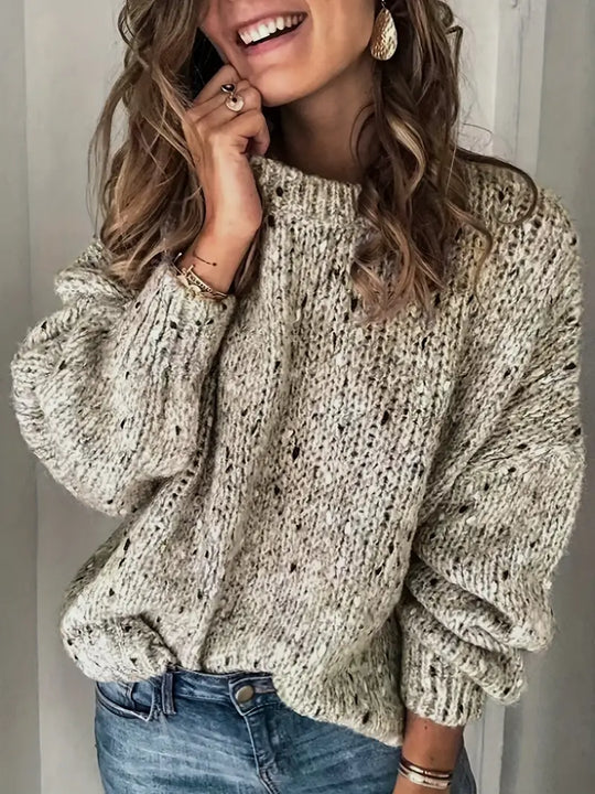EB | Rundhalsausschnitt Pullover mit Punktemuster