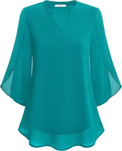 EB | Doppelter Schichten Chiffon-Bluse
