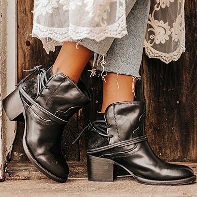 Neue Stiefel Damen Leder Schuhe EB