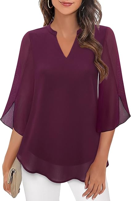 EB | Doppelter Schichten Chiffon-Bluse