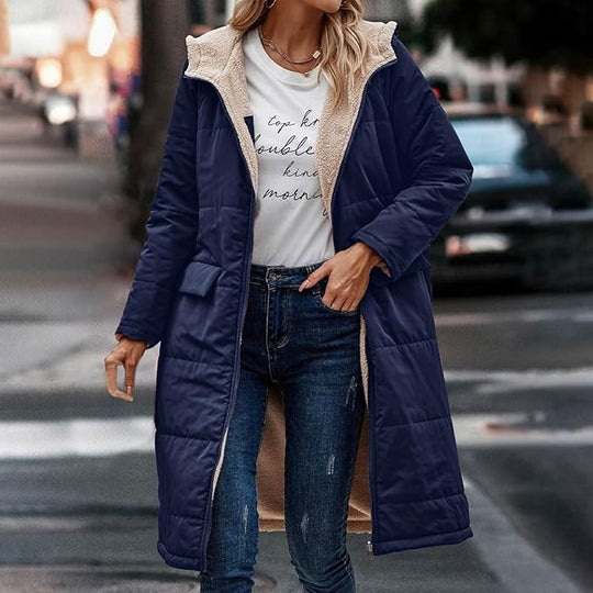 EB | Jack für Damen - halblanges Jacke mit Kapuze